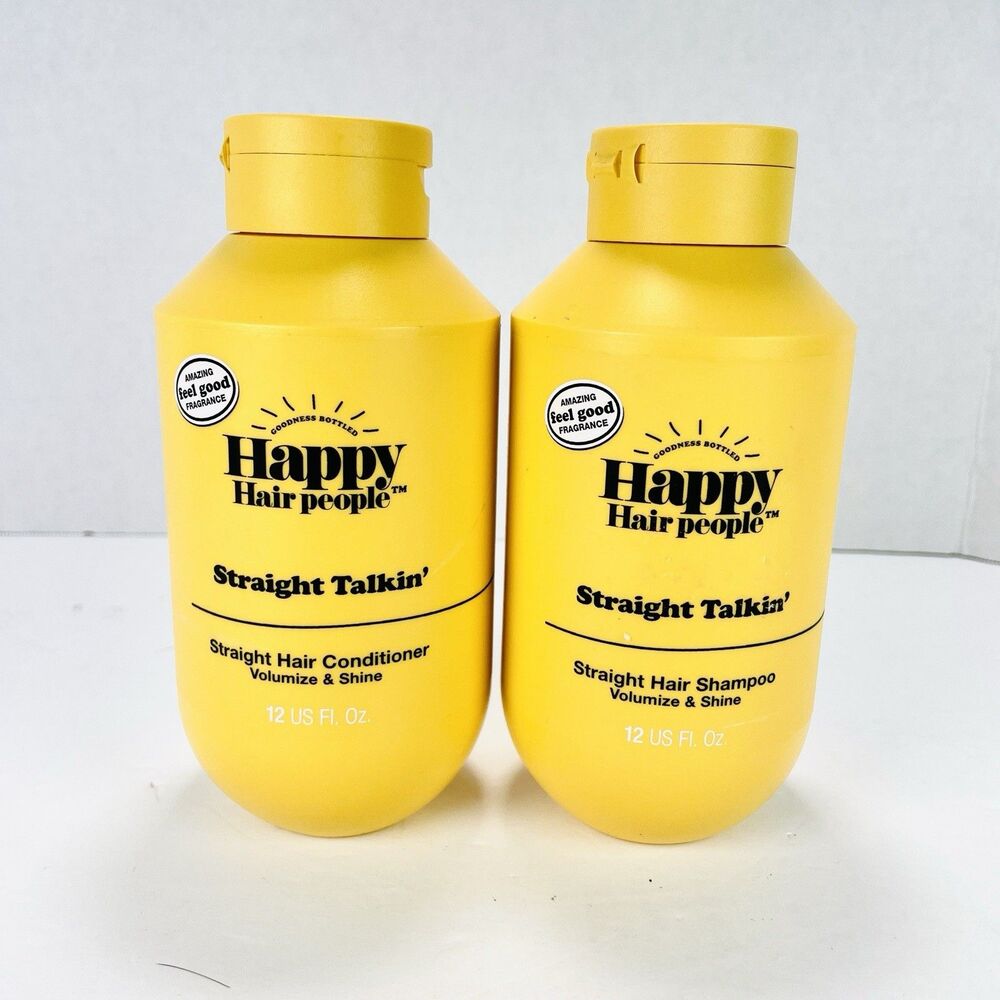 2 Pack Happy Hair People STRAIGHT TALKIN Shampoo & Conditioner Set 12oz Each NEW